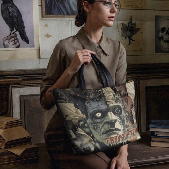 Lettoria Frankenstein Old Parchment Leather Handbag - Picture 5 of 6